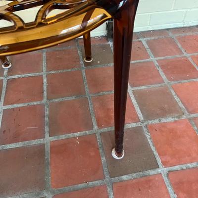 Crystal Polycarbonate Patio Dining Chair in Amber (D-RG)
