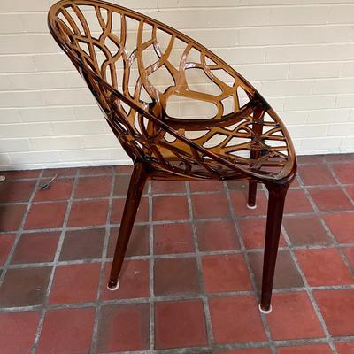 Crystal Polycarbonate Patio Dining Chair in Amber (D-RG)