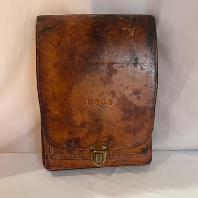 USGS Vintage Leather Field Case with Windsor & Newton Leather Journal (BP-MG)
