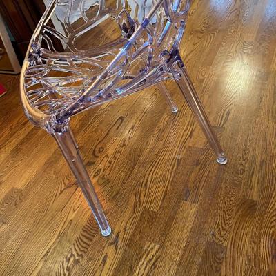 Matching Pair of Crystal Polycarbonate Modern Dining Chairs (DR-RG)
