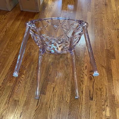 Matching Pair of Crystal Polycarbonate Modern Dining Chairs (DR-RG)