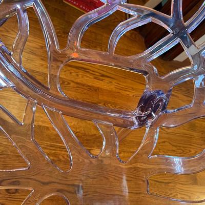 Matching Pair of Crystal Polycarbonate Modern Dining Chairs (DR-RG)