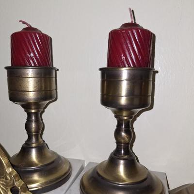 Pillar brass candlesticks