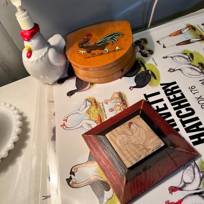 Lot 30 Chicken tapestry & posters