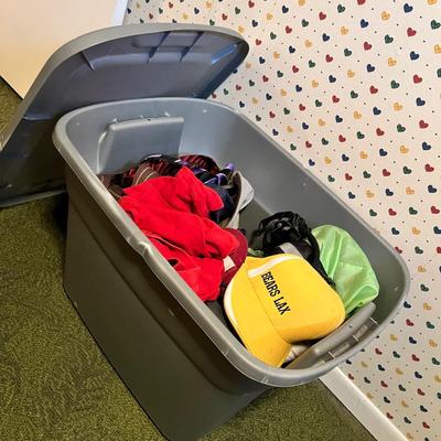Lot 39 Tub of hats & clothing