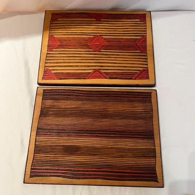 Navajo & Hopi Ceremonial Blanket Design Pyrographic Art by Donna Wahmann (BP-MG)