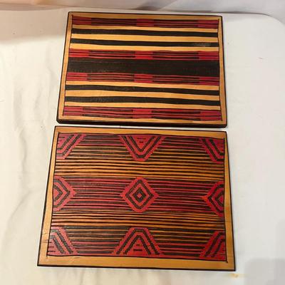Navajo & Hopi Ceremonial Blanket Design Pyrographic Art by Donna Wahmann (BP-MG)