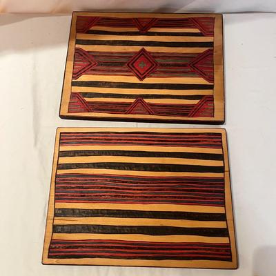 Navajo & Hopi Ceremonial Blanket Design Pyrographic Art by Donna Wahmann (BP-MG)