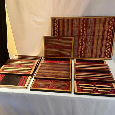 Navajo & Hopi Ceremonial Blanket Design Pyrographic Art by Donna Wahmann (BP-MG)