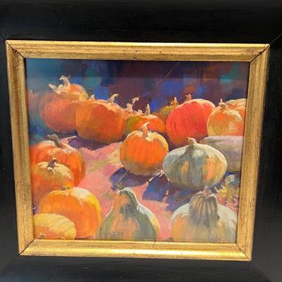 Elizabeth Sandia “Pumpkins” Signed Pastel On Paper (BP-RG)