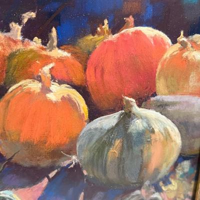 Elizabeth Sandia “Pumpkins” Signed Pastel On Paper (BP-RG)
