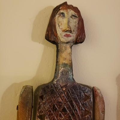 "Her" & "Him" Wooden Wall Puppets by Terry Turrell (E-KD)