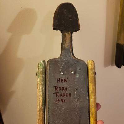 "Her" & "Him" Wooden Wall Puppets by Terry Turrell (E-KD)