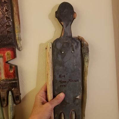 "Her" & "Him" Wooden Wall Puppets by Terry Turrell (E-KD)