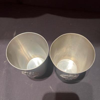 Gilde Zinn Pewter Cups with Pewter Animal Shot Glasses (BP-MG)