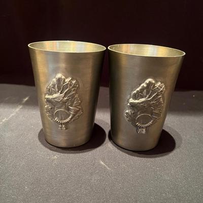 Gilde Zinn Pewter Cups with Pewter Animal Shot Glasses (BP-MG)