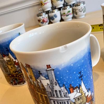 12 Piece Porcelain China Lot - Dunoon Mugs, Royal Worcester Egg Coddler Set,