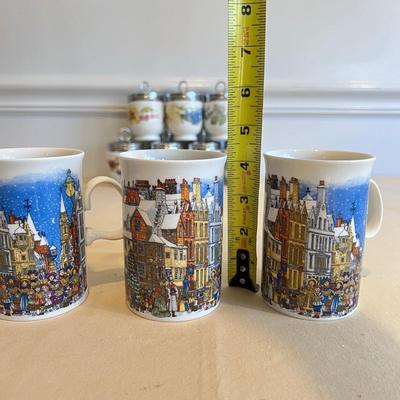 12 Piece Porcelain China Lot - Dunoon Mugs, Royal Worcester Egg Coddler Set,