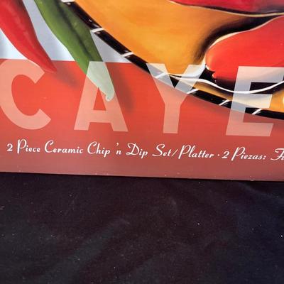 Cayenne chip n dip platter NIB