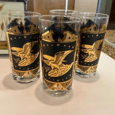 K1042 Vintage 80's 4 Slice GE Wheat Toaster, MCM Black Eagle Glasses