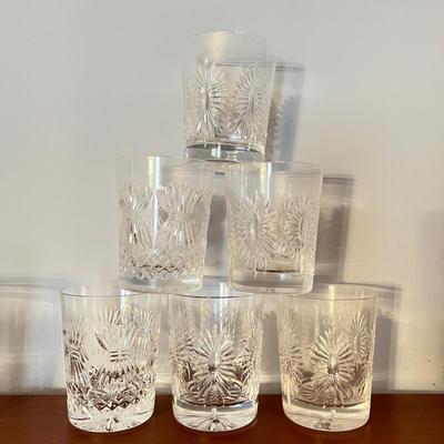 6 Waterford Crystal Double Old Fashioned Millennium Series Glasses Cups