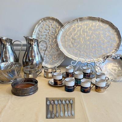 Vingtage Designer Pewter & Silverplate Lot - Dansk, Ikora, Stieff, Bellini, Menagia-Baes