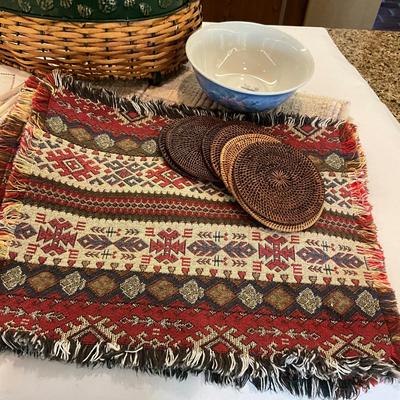 K1043 Vintage Placemat / Coasters/ Decorative Basket NARA Porcelain Tureen