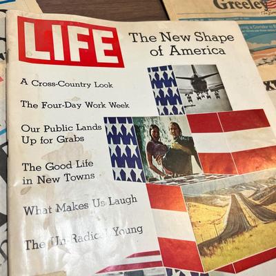 Lot 108 Vintage news papers & magazines