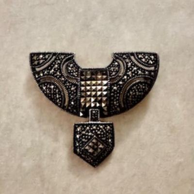 Judith Jack Art Deco 925 Marcasite Brooch
