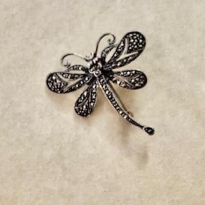 Judith Jack 925 Butterfly Marcasite Brooch