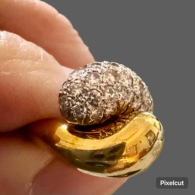 Diamond Knot Dome J 18K Pave -Size 6