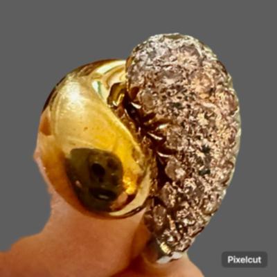 Diamond Knot Dome J 18K Pave -Size 6