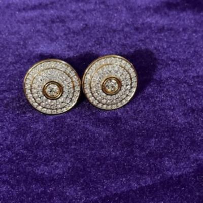 Swaroski Gold Tone Clip on Earrings