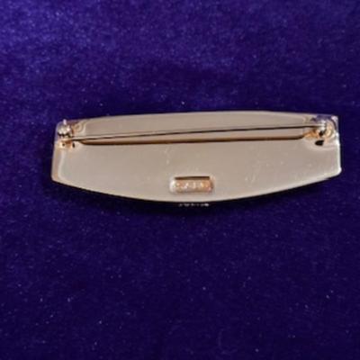 Swaroski S.A.L Black Enamel Bar Pin