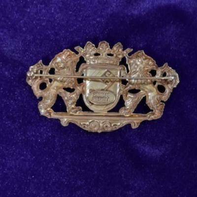 Vintage Miriam Haskell Lion Crest Brooch