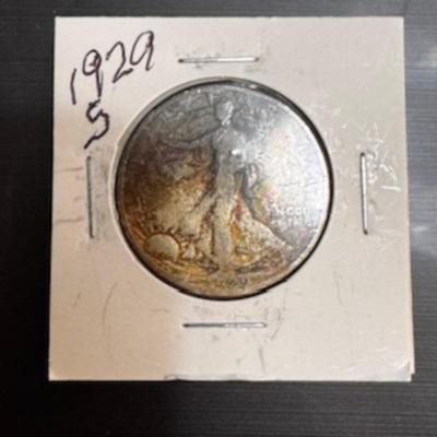 1929 S Walking Half Dollar