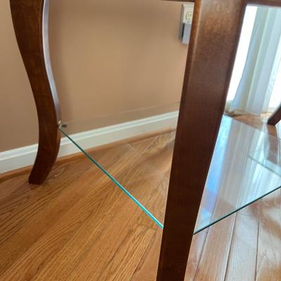 Pair of Glass Top End Tables 2 Tiers