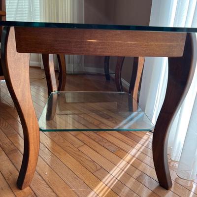 Pair of Glass Top End Tables 2 Tiers