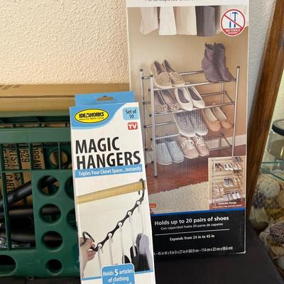 All NIB - craftsman tool bag, shoe rack, tool organizer, Magic hangers