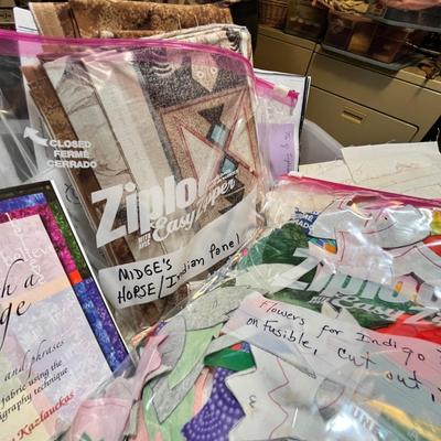 Lot 129 3 small totes of sewing.