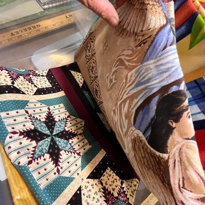 Lot 129 3 small totes of sewing.