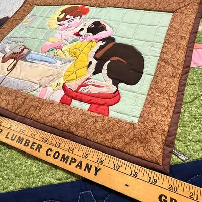 Lot 130 Norman Rockwell Quilt displays
