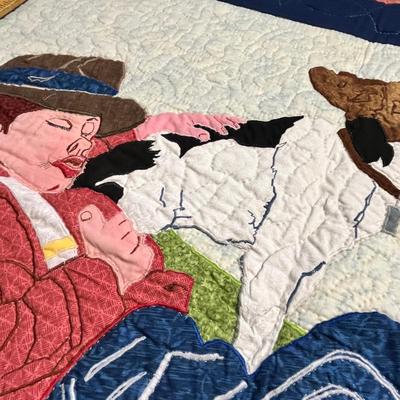Lot 130 Norman Rockwell Quilt displays