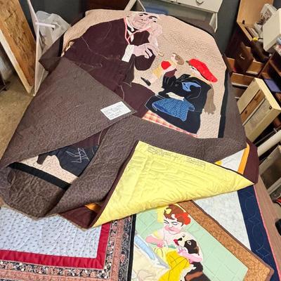 Lot 130 Norman Rockwell Quilt displays