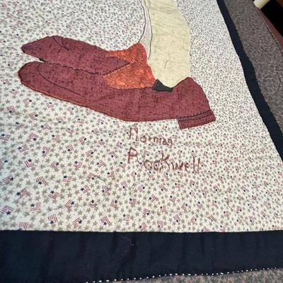 Lot 130 Norman Rockwell Quilt displays