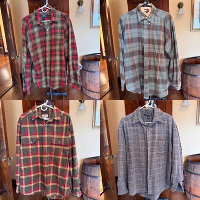 Abercrombie & Fitch, Eddie Bauer, and Other Men’s Flannels - Size Large (B3-DZ)
