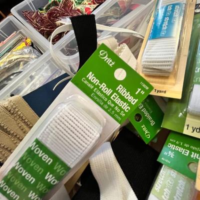 Lot 143 3 small totes of sewing supplies