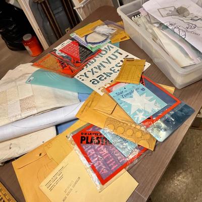 Lot 153 Tote of stencils & other