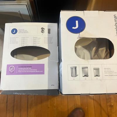 Two Stainless Steel Garbage Bins, incl. Simple Human (K-MG)