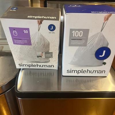 Two Stainless Steel Garbage Bins, incl. Simple Human (K-MG)